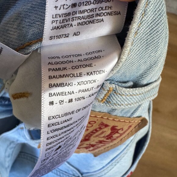 Levis High Waisted Straight Jeans 28 Light Wash Cotton - Picture 4 of 6